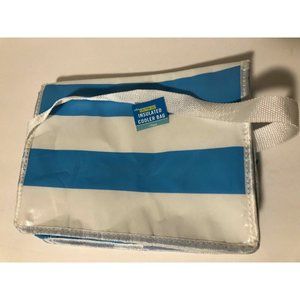 On the Go Cooler Bag New Blue White Striped Cold Insulated